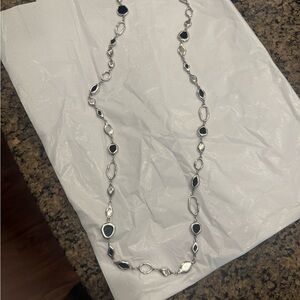 Elegant Silver and Black Women's Necklace